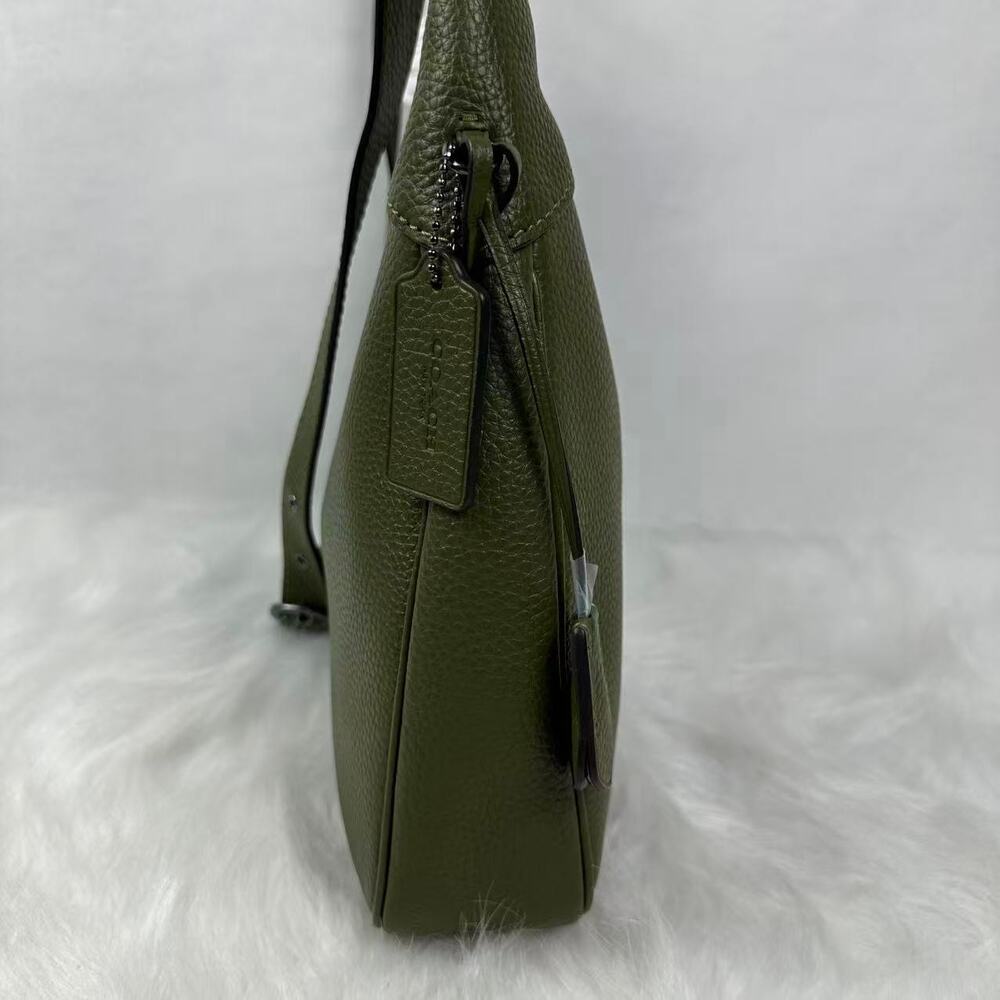 Coach Ella Shoulder Bag Crossbody In Leather/Gunmetal/Olive CCE47 NWT - Picture 5 of 9